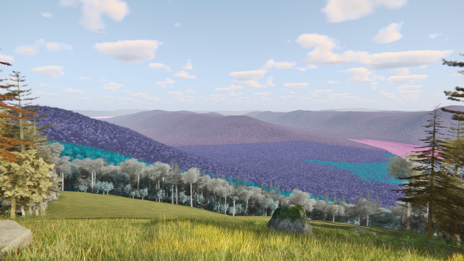 The same view, each tree tinted by how it is drawn